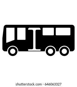 Bus Glyph Vector Icon