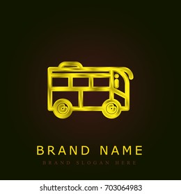 Bus golden metallic logo