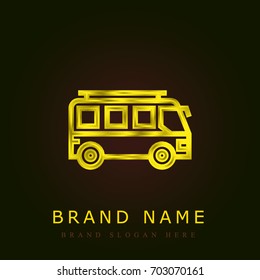 Bus golden metallic logo