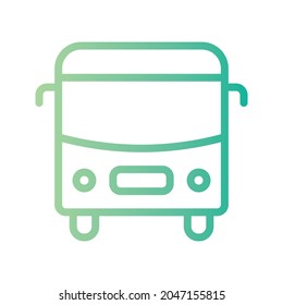 Bus-Farbverlauf-Symbol einzeln auf weißem Hintergrund
