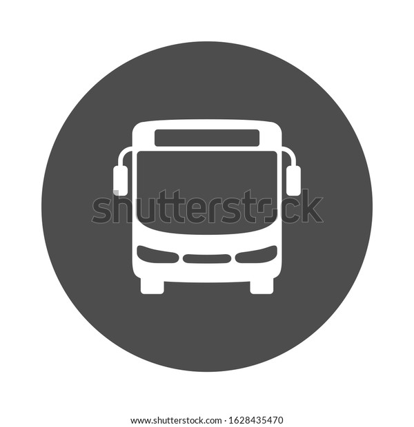 Bus graphic icon. Bus sign in the\
circle isolated on white background. Vector\
illustration