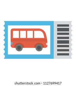 Bus graphic on a card symbolizing bus ticket and travel via bus