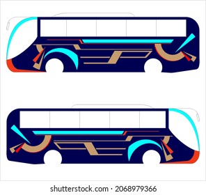 Bus Graphics, Stripe : Vinyl Ready, Bus Warp Design Template Vector Art Illustration