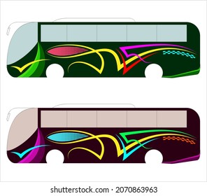 Bus Graphics, Stripe : Vinyl Ready, Bus Warp Design Template Vector Art Illustration