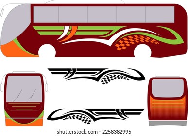 Bus Graphics, Stripe : Vinyl Ready, Bus Warp Design Template