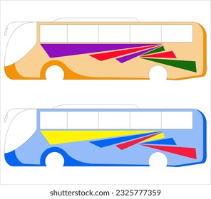 Bus Graphics, Stripe : Vinyl Ready, Bus Warp Design Template Vector Art Illustration