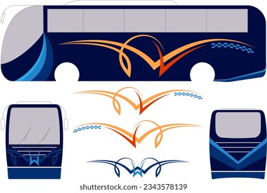 Bus Graphics, Stripe : Vinyl Ready, Bus Warp Design Template