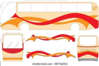 Bus Graphics, Stripe : Vinyl Ready Vector Illustration