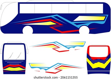 Bus Graphics template, Vehicle Graphics Vector Art Illustration