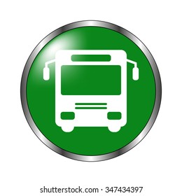 Bus - green vector icon