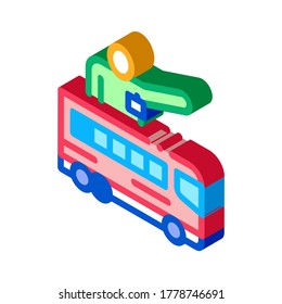 Bus Guide Icon Vector. Isometric Bus Guide Sign. Color Isolated Symbol Illustration