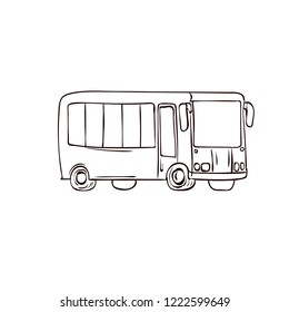 Bus. Hand drawn vector illustration.