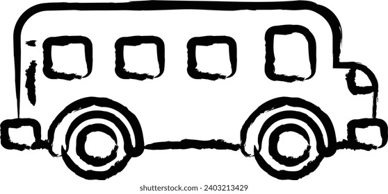 bus hand drawn vector illustration