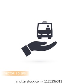 Bus in the hand icon