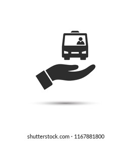Bus in the hand icon