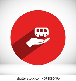 Bus in hand Icon