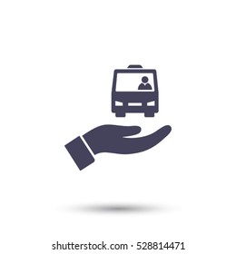 Bus in the hand icon