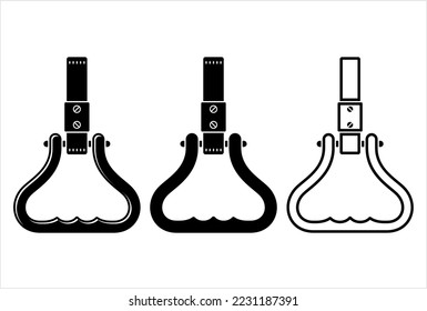 Bus Handle Icon, Standing Passenger Grab Handle, Hand Hanging Strap, Straphanger, Standees Vector Art Illustration