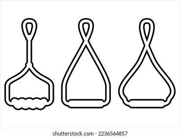 Bus Handle Icon, Standing Passenger Grab Handle, Hand Hanging Strap, Straphanger, Standees Vector Art Illustration