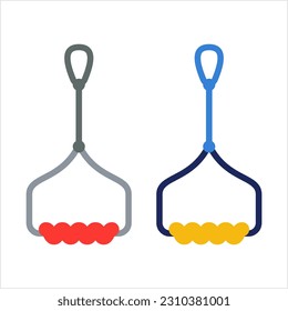 Bus Handle Icon, Standing Passenger Grab Handle, Hand Hanging Strap, Straphanger, Standees Vector Art Illustration
