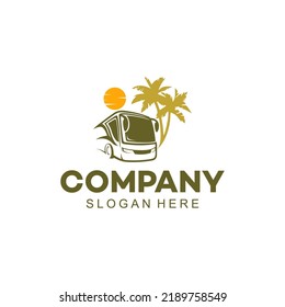 bus holiday logo design template illustration