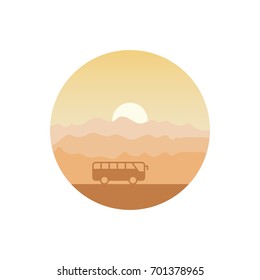 Bus holiday logo or icon design template