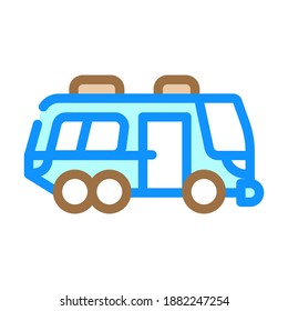 bus home on wheels line icon vector. bus home on wheels color sign. isolated symbol illustration