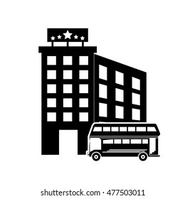 bus and hotel icon