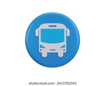 bus icon 3d rendering illustration