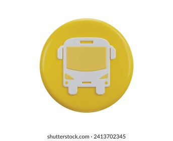 bus icon 3d rendering illustration