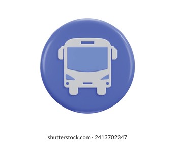 bus icon 3d rendering illustration