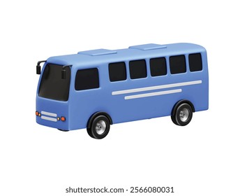 bus icon 3d rendering illustration