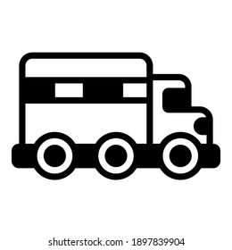 bus icon, black icon isolated