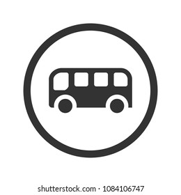 Bus icon, black isolated on white background, vector illustration.