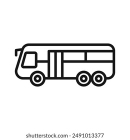 Bus icon Black line art vector logo