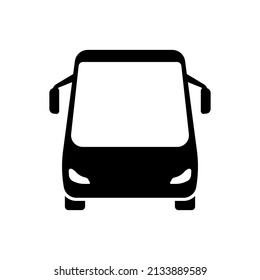 Bus icon. Black silhouette. Front view. Vector simple flat graphic illustration. Isolated object on a white background. Isolate.