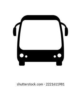 Bus icon. Black silhouette. Front view. Vector simple flat graphic illustration. Isolated object on a white background. Isolate.