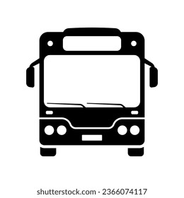 Bus icon. Black silhouette. Front view. Vector simple flat graphic illustration. Isolated object on a white background. Isolate.