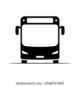 Bus icon. Black silhouette. Front view. Vector simple flat graphic illustration. Isolated object on white background. Isolate.