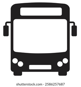 Bus icon. Black silhouette. Front view. Vector simple flat graphic illustration. Isolated object on white background. Isolate.