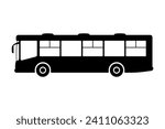Bus icon. Black silhouette. Side view. Vector simple flat graphic illustration. Isolated object on a white background. Isolate.