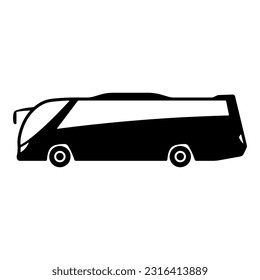 Bus icon. Black silhouette. Side view. Vector simple flat graphic illustration. Isolated object on a white background. Isolate.