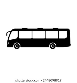 Bus icon. Black silhouette. Side view. Vector simple flat graphic illustration. Isolated object on a white background. Isolate.