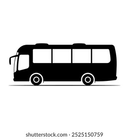 Bus icon. Black silhouette. Side view. Vector simple flat graphic illustration. Isolated object on white background. Isolate.