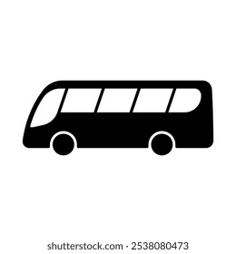 Bus icon. Black silhouette. Side view. Vector simple flat graphic illustration. Isolated object on white background. Isolate.