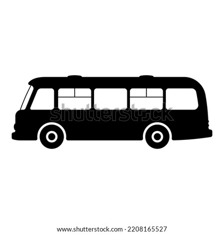Bus icon. Black silhouette. Side view. Vector simple flat graphic illustration. Isolated object on a white background. Isolate.