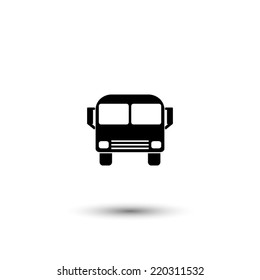 Bus icon - black vector illustration