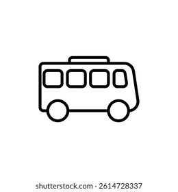 Bus icon black and white vector sign