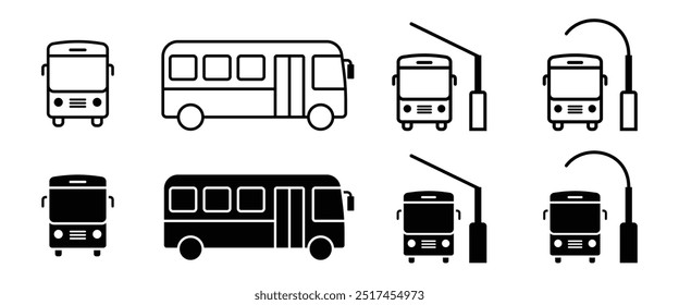 Bus-Symbol Bundle Station Bus Unterstand Front öffentliche Verkehrsmittel