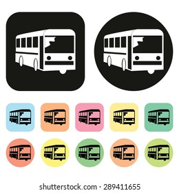 Bus icon. Car icon. Vechicle icon. Transportation icon. Vector